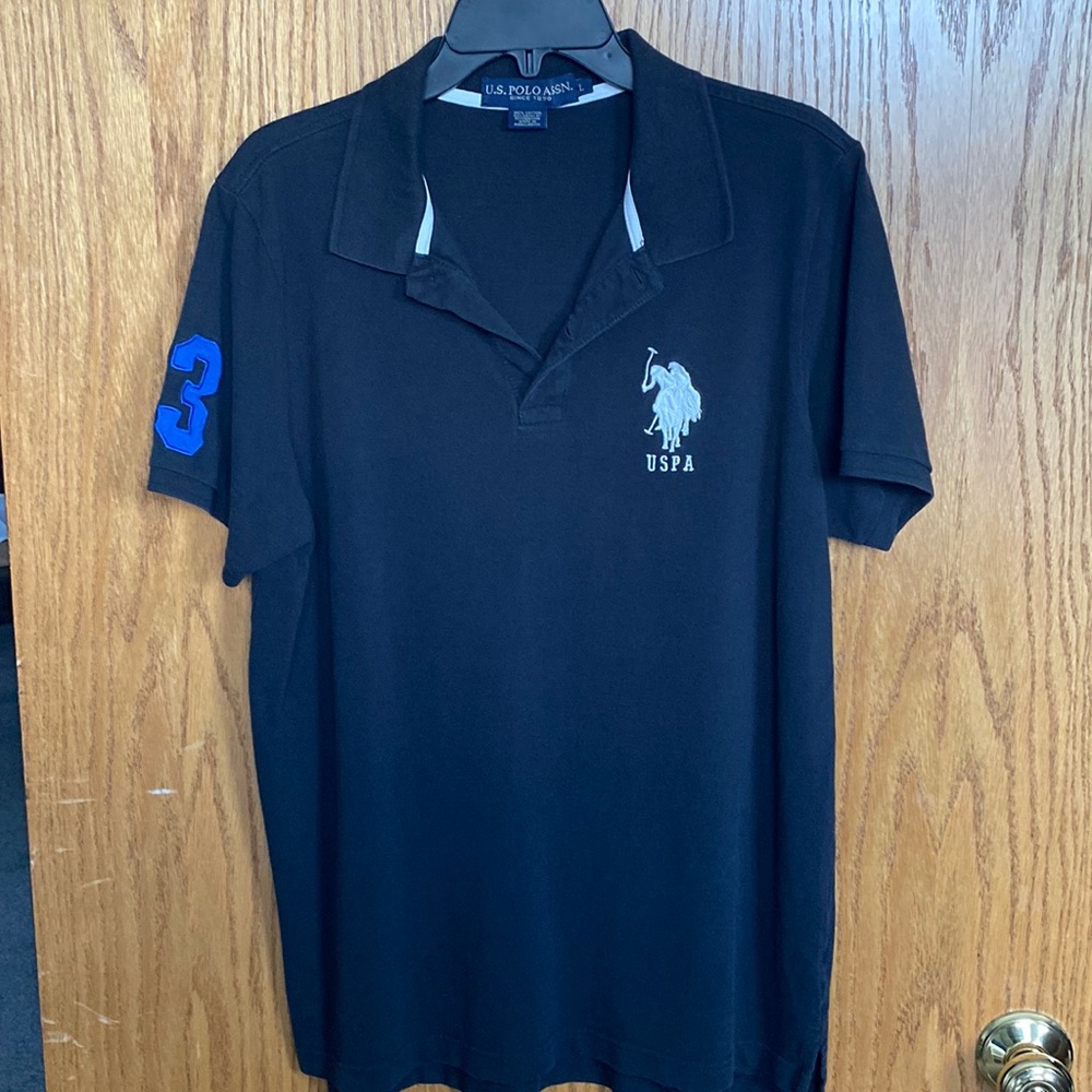 Large Black Polo collard shirt